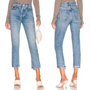 Agolde Riley High Rise Straight Crop in Emulsion Size 23